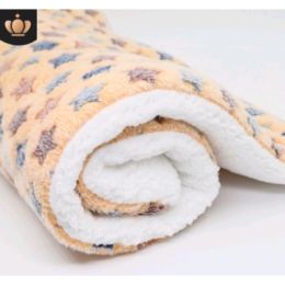 Cute Cat Blankets Dog Pet Mat (Option: Beige starry sky-XL100x75)