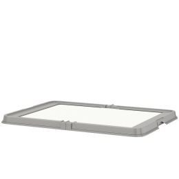Pee Pad Holder Foldable Dog Litter Box with 3 Disposable Pads, 33.9" x 24.4", Gray (Option: Gray-670x480x110 mm)
