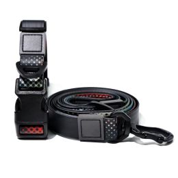 Trendy Gradient Printed PVC Dog Leash & Collar Set, Waterproof Durable Pet Lead with Unique Pattern, Adjustable for Small Medium Large Dogs (Pattern: Black Polka Dot, size: L)