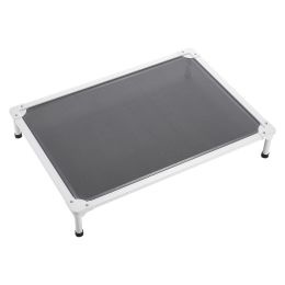 Elevated Dog Bed for Large Dogs, Portable Raised Dog Cot with Aluminum Tube Metal Frame and Breathable Textilene Mesh (Default: Default)